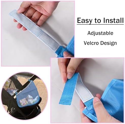 2PCS Universal Side Sling Stroller Cargo Net, Portable Storage Mesh Bag - Image 4