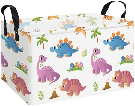Rectangular Collapsible Cute Dinosaur Storage Basket Toy Organizer by LANGYASHAN