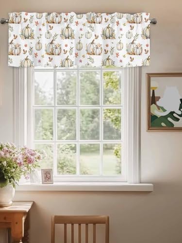 Vandarllin Fall Floral Leaves Kitchen Curtains Valances - Image 3