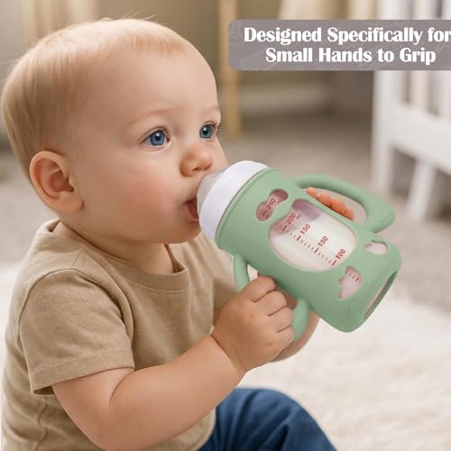 BUSOHA 3 Pack Silicone Sleeves for Pigeon 8oz Glass Baby Bottle - Image 5