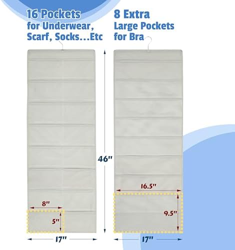 Simple Houseware 24-Pocket Double-Sided Hanging Closet Organizer - Image 2