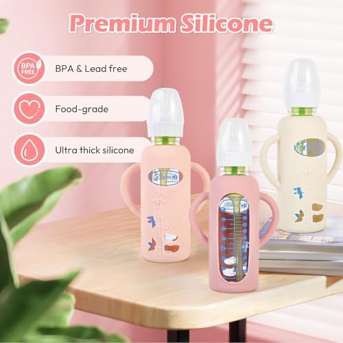 3 Pack Silicone Sleeves for Dr. Brown's Glass Baby Bottles, 8 oz - Image 6