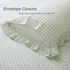 Pile Green White Gingham Ruffle Body Pillow Cover 20"x54" - Image 6