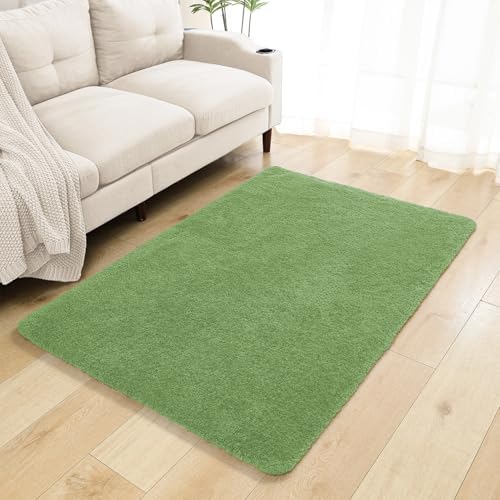 Polyester Bathroom Rug 40"x60" Hunter Green, Large Soft Bath Mat by Kildoss