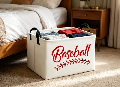 Rectangular Baskets Easter Gift Basket Empty Storage Bin Organizer Box Baseball - Image 5