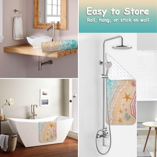 Bathtub Mat Non Slip, Beach Extra Long Bath tub Mat Shower Floor Mat - Image 4