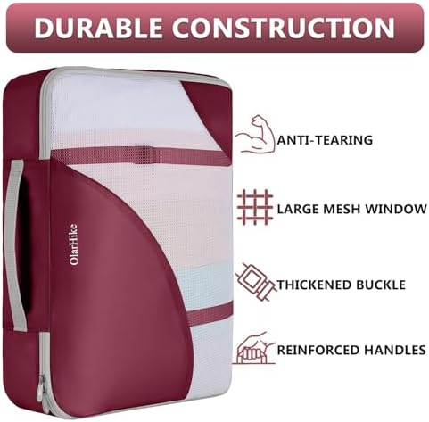 OlarHike 8 Set Packing Cubes for Travel, Gifts for Women Mom, Anti-Tearing - Image 4