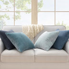 Topfinel BlueGray Throw Pillow Covers 24x24 Inch Set of 4, Soft Accent Corduroy - Image 2