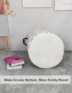 QUEENLALA Foldable Waterproof Round Fabric Laundry Basket Home - Image 6