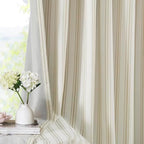 ZJDECOR Beige Striped Full Blackout Curtain Panels 63 Inch - Image 2