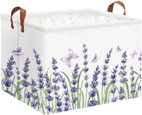 Rectangle Storage Basket with Handles, Collapsible Storage Bin, Books Box by HKECHomeStorage