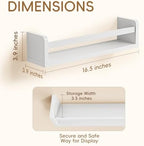 Floating Wall Nursery Book Shelves, 16.5 Inch - Image 3
