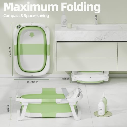 Collapsible Baby Bathtub with Thermometer, 0-36 Months - Image 3