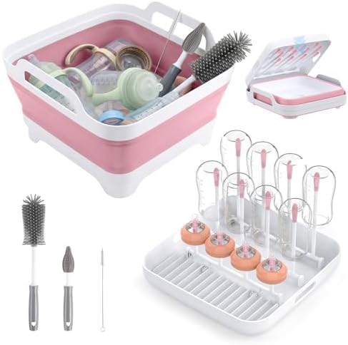 Yecuip Collapsible Baby Bottle Wash Basin w/Drying Rack & Drain Plug by Yecuip