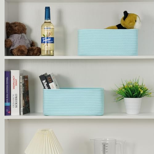3 Pack Storage Baskets for Organizing, 13.7×9.5×6.3", Light Blue - Image 4