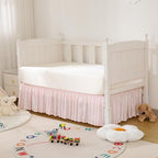 Blush Pink Satin Crib Bed Skirt - Image 2