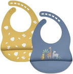 Baby Silicone Bibs 2 Sets Baby Bibs by LITTLERAWR
