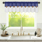 FRAMICS Farmhouse Valance Curtains, Boho Cotton Linen Kitchen Valance, Rustic by FRAMICS