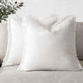 Foindtower Decorative Linen Fringe Throw Pillow Covers 18×18 Inch by Foindtower