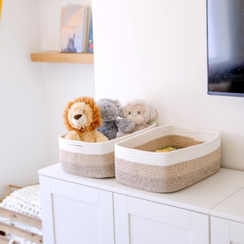 Woven Rope Baskets for Organizing, 3 Pack, 15.5 x 11 x 5.5" Storage Bins - Image 3