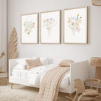 Nursery Wildflower Wall Art Girl Flower Canvas Wall Decor Floral Nursery Art - Image 6