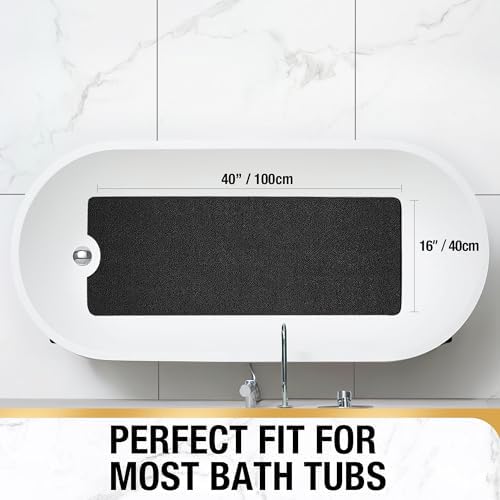 HITSLAM Non Slip Bathtub Mat 40 x 16 Inch, Extra Long Bath Mat - Image 2