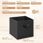STORAGE MANIAC Storage Cubes, 11 Inch 4 Pack Collapsible Fabric Shelf Bins - Image 2