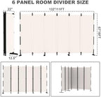 6 Panel Room Divider, 6ft Folding Screen Portable Wall Partition Room Divider - Image 5