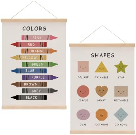 Cute Color Shape Poster Hanger Wall Decor, Toddler Learning Posters, by Unknown