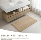 Polyester Bathroom Rug 24"x40" Light Brown, Non-Slip Soft Bath Mat - Image 2