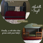100% Microfiber Scalloped Mini Crib Skirt 24"x 38" - Image 3