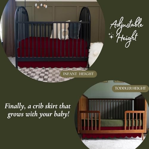 100% Microfiber Scalloped Crib Skirt 28"x 52" - Image 3