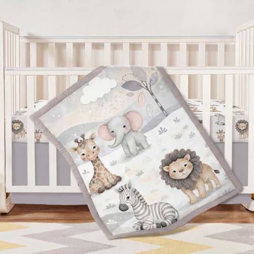Hosuly 3 Pcs Bear Crib Bedding Set Nursery, Light Blue by Hosuly