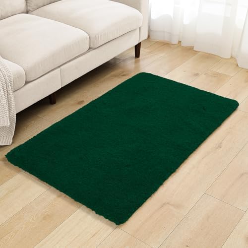 Polyester Bathroom Rug 30"x50" Verdant Green, Large Soft Bath Mat by Kildoss