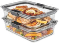 Rubbermaid Brilliance Glass Food Storage Containers, 8 Cup, Leak-Proof by Rubbermaid