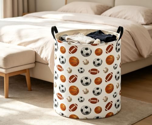 Ball Hamper for Nursery Boys Hamper Cute Storage Bin Organizer Room Decor for - Image 4