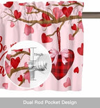 Vandarllin Pink Valentine's Day Kitchen Curtains and Valances Set, Be My - Image 6