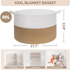 INDRESSME XXXLarge Woven Rope Blanket Basket Living Room - Image 6