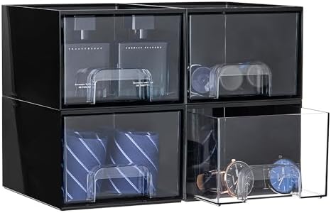 Vtopmart Black Small Stackable Storage Drawers by Vtopmart