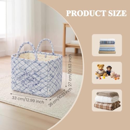 Floral Fabric Storage Basket Car Interior Storage Basket Underwear Sundries - Image 7