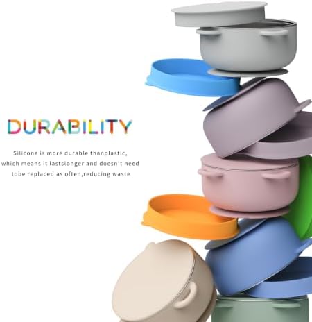 Bakpoco 2-in-1 Stainless Steel Baby Bowls, Leak-Proof Lids & Suction Silicone - Image 7