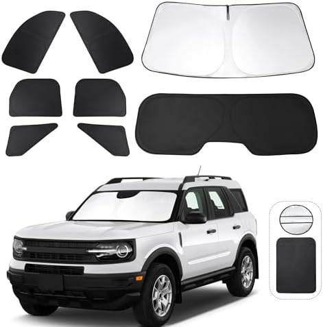 TINGLU Window Shades for Ford Bronco Sport 2021-2025 2026 Accessorie Car Side by TINGLU