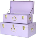 Vixdonos Storage Trunk Chest Decorative Large Metal Box Set of 2 College Dorm by Vixdonos