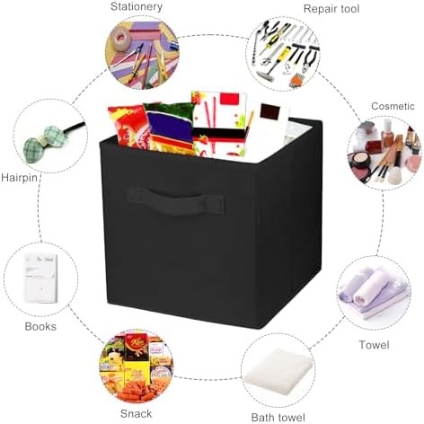 2 Pcs Storage Cubes, 10.5 Inch Collapsible Storage Bins, Fabric Foldable Bins - Image 2