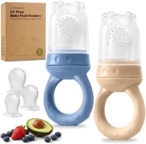 KeaBabies Baby Fruit Feeder 2pk, Silicone Baby Food Feeder by KeaBabies