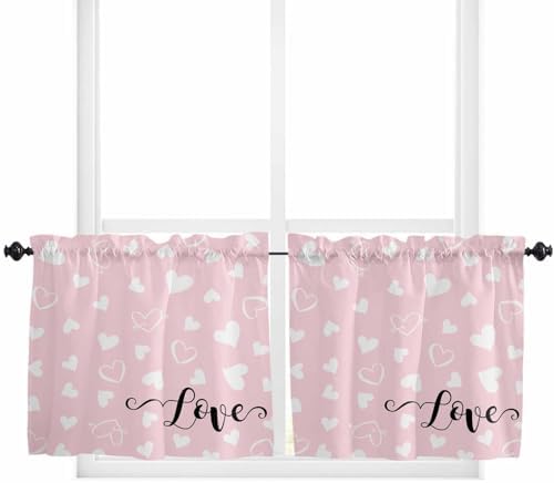 Vandarllin Pink Valentine's Day Kitchen Curtains and Valances Set, Valentines - Image 5