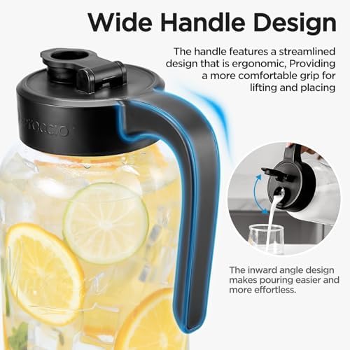 Mason Jar Pitcher, 64 oz, Glass Pitcher - Image 3