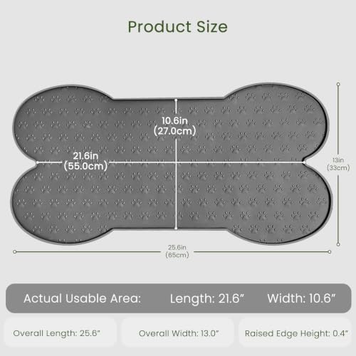 PWTAA Dog Food Mat Anti-Slip Silicone Dog Bowl Mat Thicker Pet Placemat - Image 2