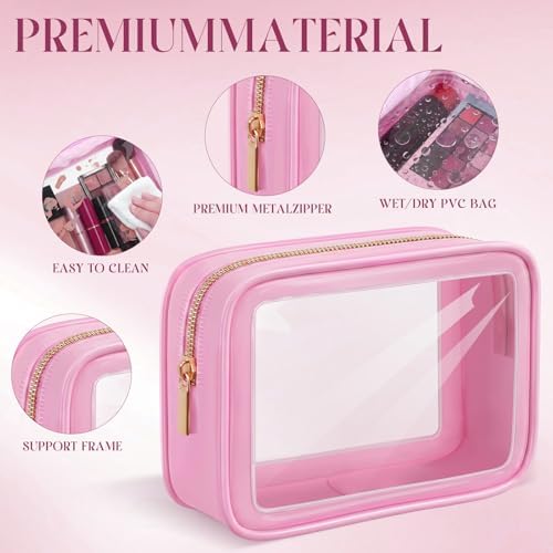 Hsei 20 Pcs Clear Makeup Bags Diaper Bag Organizer Travel Toiletry Bags - Image 3