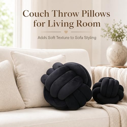 Petrella Black Knot Pillow Ball, 8 Inch Decorative Pillow - Image 5
